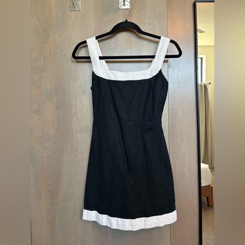Abercrombie & Fitch Black and White Linen Mini Dress